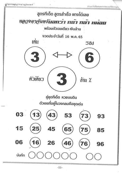 หวยออนไลน์ หลวงตาจันทร์
