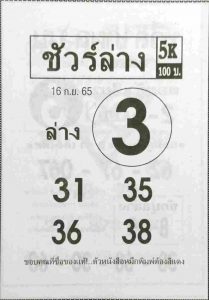 แทงหวย 24 หวยชัวร์ล่าง 16/9/65