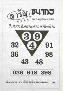 เว็บหวย หวยดารัม 1/11/65