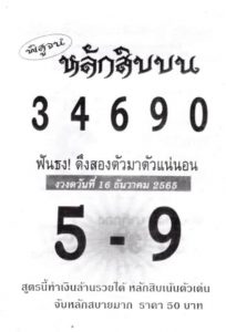 แทงหวย 24 หวยหลักสิบบน 16/12/65