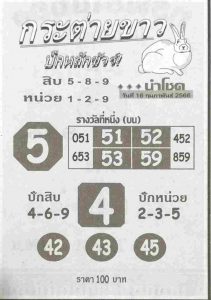 หวย 24 กระต่ายขาว 16/2/66