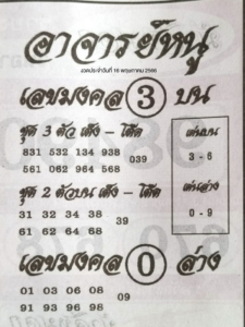 เว็บหวยสด อาจารย์หนู 16/5/66