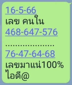 หวยออนไลน์ เลขคนใน 16/5/66