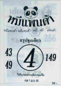 เลขเด็ดหมีแพนด้า 1/6/66