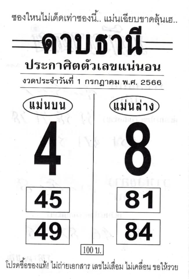 ปังสุดหวยดาบธานี 1-7-66