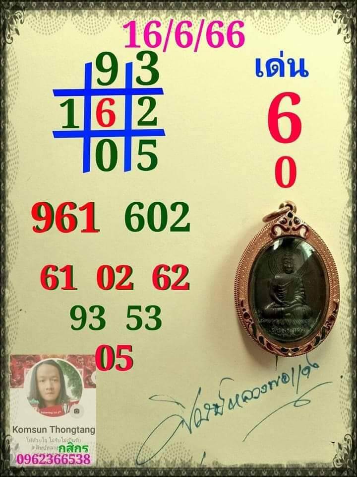 เลขศิษย์หลวงพ่อแดง 16-6-66