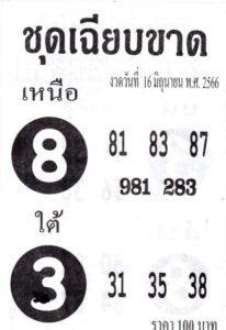 เลขเด็ดหวยชุดเฉียบขาด 16-6-66