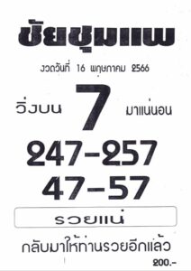 เลขเด็ดหวยดังชัยชุมแพ 16-6-66