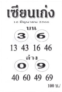 เลขเด็ดหวยเซียนเก่ง 16-6-66