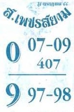 หวยไทย ส.เพชรสยาม 31/7/66