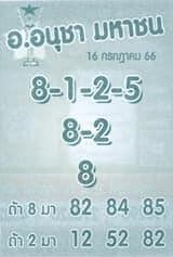 หวยไทย อ.อนุชามหาชน 16/7/66
